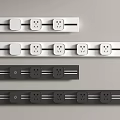 White And Black Power Strips With Multiple Sockets And Switch Controls 3d model