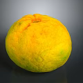 Fresh Round Yellow Greenish Textured Orange Fruit On Dark Background