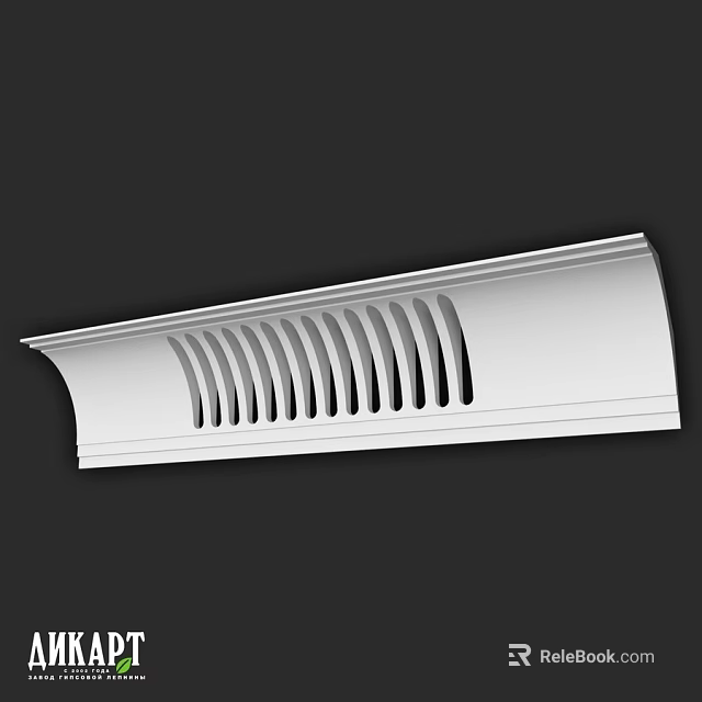 Stylish White Decorative Molding With Vertical Grooves For Interior Design Projects 3d model 
