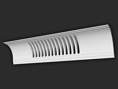 Stylish White Decorative Molding With Vertical Grooves For Interior Design Projects 3d model