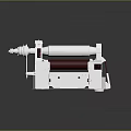 Industrial Rolling Mill Machine With White Frame Red Roller And Black Components