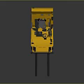 Yellow Industrial Forklift With Black Mast Cab And Wheels 3D Rendering 3d model