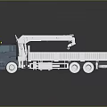 Blue Cab Toy Truck Model With Crane And White Cargo Bed For Household Play