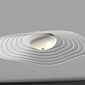 Modern Layered Wavy Ceiling Light Design With White Frame And Wooden Accents