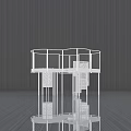 White Indoor Playground Equipment With Spiral Stairs Multi level Platforms And Guardrails