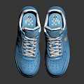 Light Blue Nike Sneakers with White Laces Swoosh Logo Leather Upper and Blue Sole