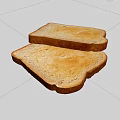 Freshly Toasted Golden Bread Slices with Crispy Edges on Marble Countertop