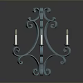 Turquoise Lighting Fixture Set With Ornate Curved Details And Elegant Candelabra Design