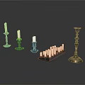 Vintage Candle Holder Set With Multiple Candles And Classic Design Styles