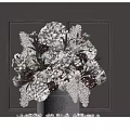 Decorative Ornament Set With Luxury Vase And White Dark Brown Floral Arrangement For Home Decor