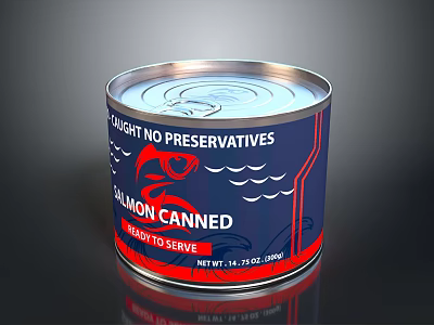 Canned Salmon Ready to Serve with No Preservatives for Quick Healthy Meals 3d model