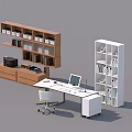 Various Modern Bookcase Designs With Open Shelves Wooden Structures And Styles 3d model