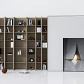 Modern Bookshelf Bookcase Bookshelf Decorative Cabinet 3d model