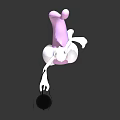Mewtwo 3D Figure With White Body Holding Black Sphere And Pink Tail