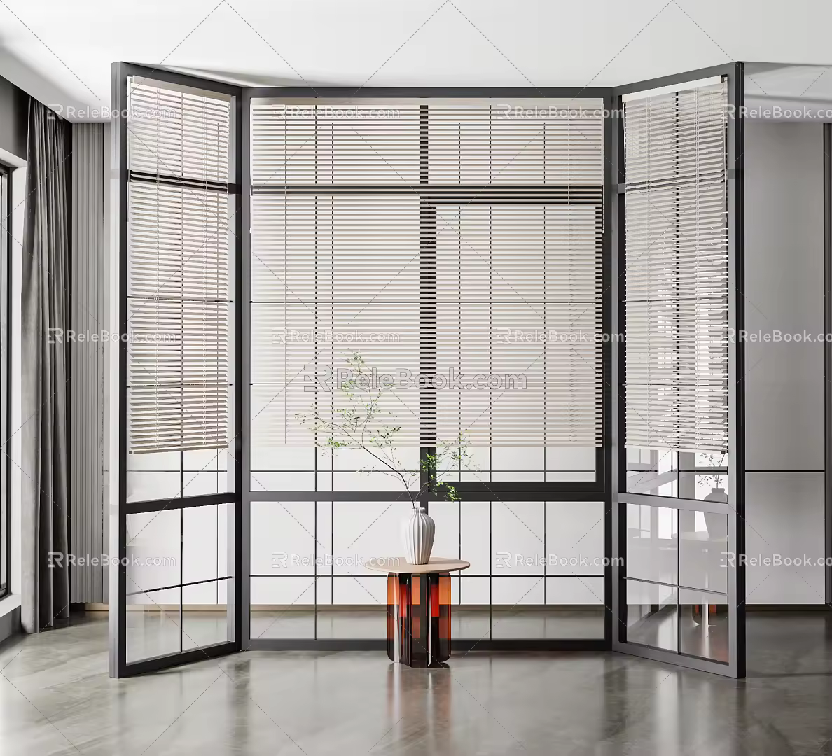 modern floor-to-ceiling windows louver floor-to-ceiling windows 3d model