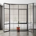 modern floor-to-ceiling windows louver floor-to-ceiling windows 3d model