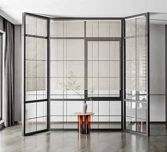 modern floor-to-ceiling windows louver floor-to-ceiling windows 3d model