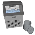 Stainless Steel Countertop Kitchen Ice Maker Making Fresh Ice With Scoop And Bucket