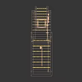 Modern Entrance Gate Design With Wooden Frame Metal Railings And Ceiling Beams