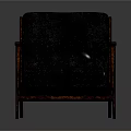 Dark Leather Single Sofa With Wooden Arms And Vintage Wooden Legs Design