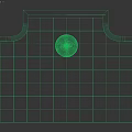 Modern Tile Wall Component Featuring Light Colored Grid Pattern And Decorative Sphere