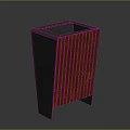 Modern Waste Bin Design With Wooden Panel And Black Frame 3d model