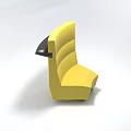 Yellow Irregular Shaped Sofa With Unique Curved Backrest And Modern Interior Design