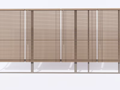 Modern Light Brown Venetian Blinds With Horizontal Slats For Home Window Decoration 3d model