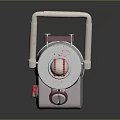 Futuristic Sci Fi Scene Featuring Silver Red Device With Handle And Nozzle Technology 3d model