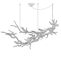 Elegant Branch Shaped Chandelier Adorned With Crystal Birds On Golden Branches