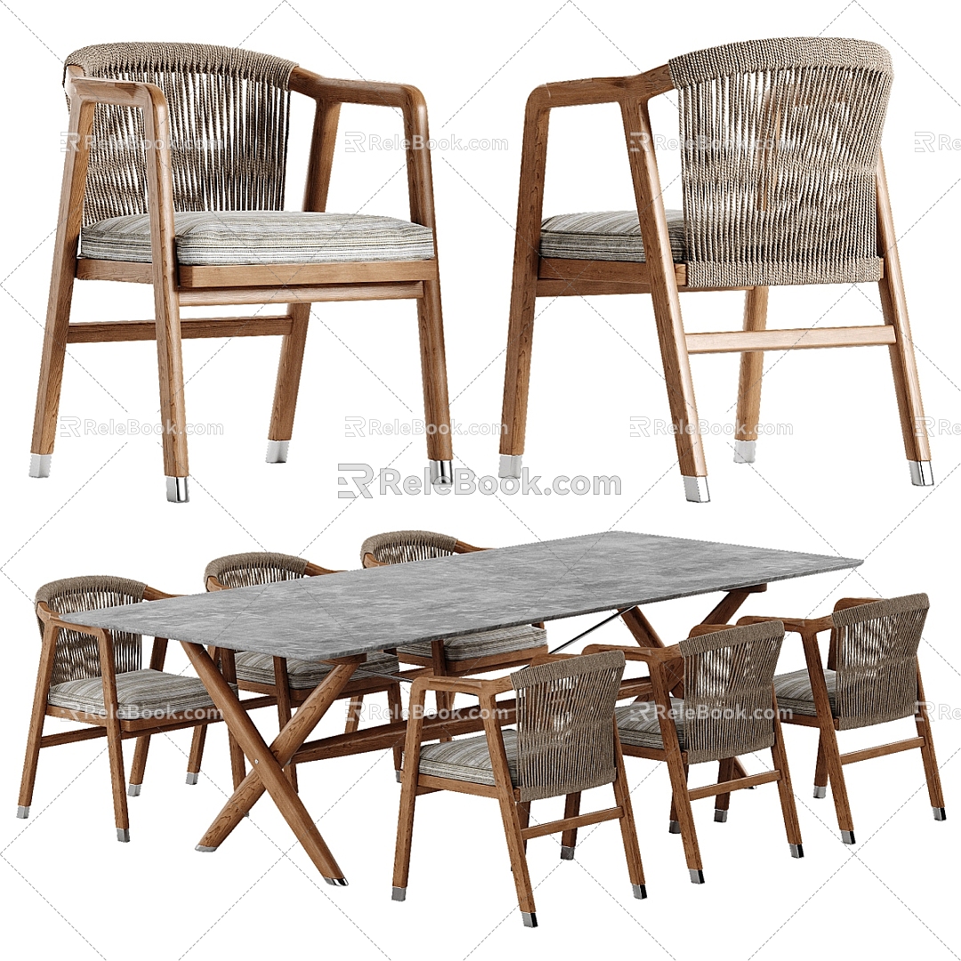 Outdoor tables and chairs 3d model