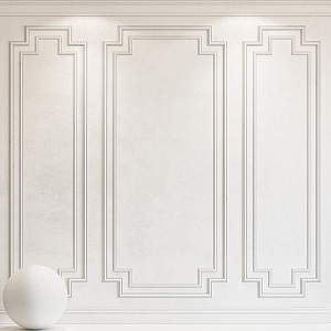 French plaster line plaster line wall panel 3d model