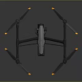 Professional Aerial Drone with Four Propellers and Yellow Tips for Aerial Photography
