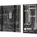 Industrial Metal Piping System Layout With Structural Pipes And Mechanical Components 3d model