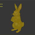 Decorative Rabbit Figurine With Colorful Floral Patterns Holding Egg for Festive Home Decoration