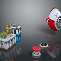 Modern Sci-Fi Equipment Sci-Fi Items Sci-Fi Components High-Tech Components 3d model