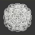 Intricate Silver Wire Woven Sphere With Reflective Surface On Black Background 3d model