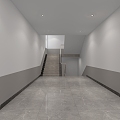 Dormitory aisle Fire escape Stairs Corridor 3d model