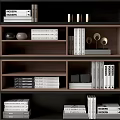 Modern Open Shelf Bookcase With Organized Books And Decorative Items 3d model