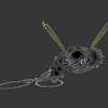 Mechanical Anime Rabbit Ear Character With Green Hair Tail Holding Ringed Weapon In Armored Outfit