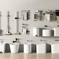 Modern mop pool mop mop pool electric towel rack mop pool towel rack trash can 3d model