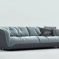 Light Blue Two Seater Sofa With Soft Cushions And Modern Design Elements 3d model
