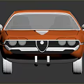 Orange Sports Car With White Roof White Wheels And Sleek Streamlined Body Design