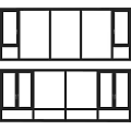 Modern Black Frame Windows With Glass Panels And Different Layouts For Home 3d model