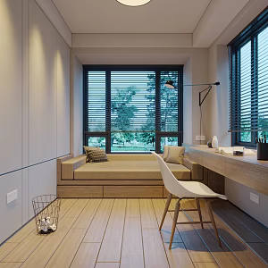 Modern Tatami Bedroom 3d model