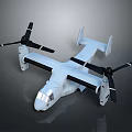 Passenger Aircraft Featuring Modern Tiltrotor Design Four Rotors And White Fuselage