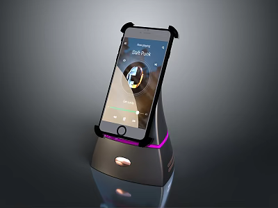 Computer Speaker Stand With Jukebox Music Player And Purple Black Design 3d model