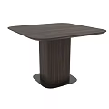 Modern Dark Wood Table With Fluted Column Base And Smooth Surface Top 3d model