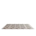 Minimalist Diamond and Stripe Pattern Square Area Rug with Woven Texture in Neutral Tone