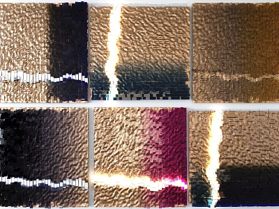 Modern Wall Decor With Textured Surfaces Gold Black Purple Tones And Glossy Sheen 3d model